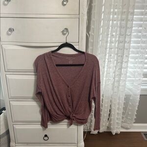 American Eagle Outfitters Women's Long Sleeve Tee - Mauve
